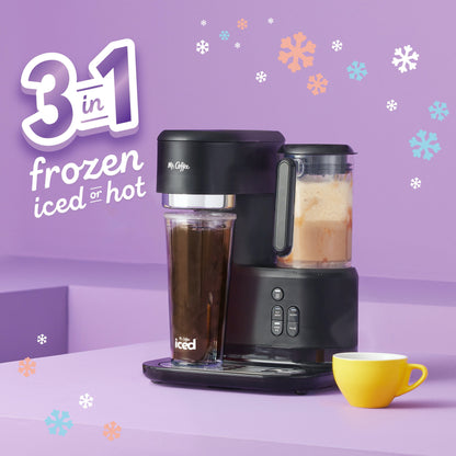 Single Serve Frappe and Iced Coffee Maker with Blender, Black