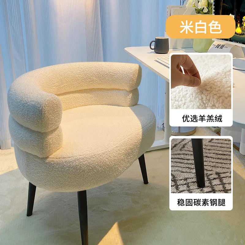 Customized Luxury Cashmere Makeup Chair,Nordic Living Room Armchair,Home Furniture,Leisure Chairs,Bedroom,Computer Sofas,Stool